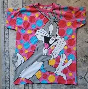 Vintage 90s Bugs Bunny All Over Print Shirt